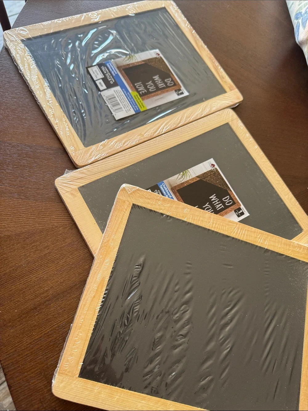 Pack of 3 Mainstays Natural Wood Frame Chalkboard - Black
